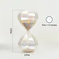 Small iridescent octagonal glass hourglass sand timer 15 minutes desktop ornament - Transparent Iridescent Octagonal Hourglass (sl2073) / 15 Minutes - Small / Transparent Iridescent