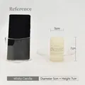 White pillar candle with transparent glass holder and handle, 5cm diameter and 7cm height - Medium Candle 5x7.5cm (Candle Only, Without Holder)