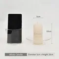 White pillar candle 5x10cm shown with a transparent glass holder for home decor use - Large Candle 5x10cm (Candle Only, Without Holder)