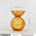 Elegant amber glass aromatherapy candle holder with dimensions for tealight candles - Japanese Style Candle Holder (zt2075) / Champagne