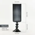 Vaso vintage in vetro grigio scuro con piedistallo, 1000ml - Grigio nero