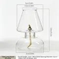 Elegant Nordic style handmade clear glass oil lamp with windproof hood for home decor - Foam Packaging Version (Without Oil)