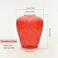 Creative red strawberry shaped glass vase, 240ml capacity with clear dimension marks - Strawberry Shape / 9cm (Height) / Red