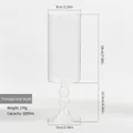 Elegante vaso in vetro a stelo alto per fiori 1000ml capacità 28cm altezza totale - Trasparente