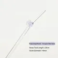 Reusable clear glass bent straw with decorative purple bow accent and 20cm length - Purple Striped Bow Bent Style / 8x200mm / Purple