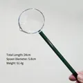Heat-resistant borosilicate glass dessert spoon with a dark green long handle - Dark Green Handle