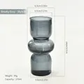 Minimalistische französische luxuriöse rauchgraue Glasvase in Stil A mit 270ml Fassungsvermögen - Style A (hp2078) / Rauchgrau