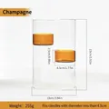 Elegante portavelas de vidrio redondo color champán con dimensiones del producto - 15x10cm / Champán
