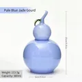 Hellblauer Glaskürbis-Vorratsbehälter mit Deckel für Süßigkeiten - Blau