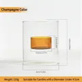 Champagnerfarbener europäischer Windlicht-Kerzenhalter aus Glas, 120g Tischdeko - Champagner