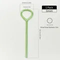 Wiederverwendbarer grüner herzförmiger Trinkhalm aus Glas gegen Lippenfalten, 23,7 cm - Herz Anti-Lippenfalten Strohhalm / 1 STK / Grün