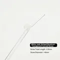 Elegant bent glass drinking straw featuring a decorative creamy white bow-knot. - Jade White Striped Bow Bent Style / 8x200mm / White Jade