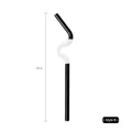 Style B 20cm black and white curved glass straw with creative artistic wavy design. - Curved Style B / 20cm / Black and White Patchwork