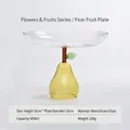 Eleganter Obstteller aus Borosilikatglas mit dekorativem gelbem Sockel in Birnenform - Gelbe Birne