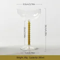 Bicchiere da cocktail vintage creativo con gambo a perle gialle e capacità 200 ml - Giallo Topazio