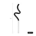 Reusable artistic curved glass straw in black and white bicolor design, 20cm height - Curved Style D / 20cm / Black and White Patchwork