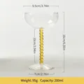 Elegante coppa da champagne con stelo a perle ambrate e capacità di 200 ml - Giallo