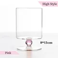 Elegante copa de estilo francés con tallo de perla rosa, vaso creativo para vino y postre - Versión Grande / Perla Rosa
