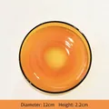 Aesthetic amber heat-resistant glass saucer with 12cm diameter and black rim detail - Cup and Saucer / Diameter 12cm Height 2.2cm / Coffee