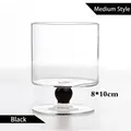 Elegante copa de cristal vintage francesa con detalle de perla negra, 8x10 cm - Versión Mediana / Cuentas Negras