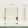 Transparent 420ml glass mug with minimalist vertical handle for coffee or tea - Stirring Bar Glass Cup (bz2108) / 10x8cm