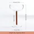 Elegante coppa da champagne vintage con stelo decorativo a grani d'ambra, 200ml - Marrone