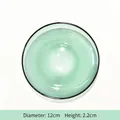 Minimalist light green glass saucer variant for artistic heat-resistant coffee mugs - Lake Green