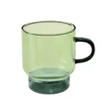 Stackable heat-resistant glass mug in green and lake blue color with 300ml capacity - Green and Lake Blue