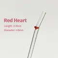 Durable eco-friendly clear glass drinking straw with a decorative small red heart - 20cm / 1 Piece / Transparent Bent + Red Heart