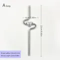 Grauer herzförmiger hitzebeständiger Glasstrohhalm, 0,8 cm Durchmesser, 22 cm lang - 22cm / Grau
