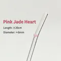 Creative reusable glass drinking straw with pink heart-shaped glass decoration - 20cm / 1 Piece / Transparent Bent + Pink Jade Heart