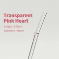 Transparent glass straw with a cute pink heart detail, 20cm length and 8mm diameter - 20cm / 1 Piece / Transparent Bent + Clear Pink Heart