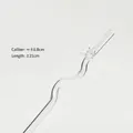 Elegant clear wavy glass drinking straw with a delicate transparent butterfly ornament - Transparent Bowknot Curved Style