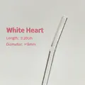 Creative heat-resistant transparent glass straw with white heart detail, 20cm length - 20cm / 1 Piece / Transparent Bent + White Heart