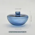 Handcrafted blue translucent semi-circular glass vase for hydroponics and home decor - Blue