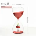 15-minute glass hourglass with cherry red sand for home decoration - Cherry Style Red Sand (15 Min) / 15cm x 7cm