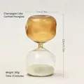 Reloj de arena de cristal bicolor champán con cuenta atrás de 15 minutos en arena blanca - Forma de Meteorito (sl2071) / Temporizador de 15 Minutos / Champán