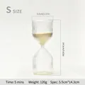 Small size ribbed glass hourglass sand timer 5 minutes for minimalist home decor - Smooth Transparent / 5 Minutes