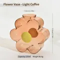 Minimalist light coffee flower shaped glass vase with 210ml capacity for decor - S / Light Coffee
