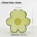 Creative green flower-shaped glass vase for hydroponic plants and home decor - S / Green