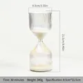 Large iridescent ribbed glass hourglass 30-minute sand timer for home desk decor - Iridescent Style / 30 Minutes