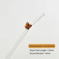 Champagne butterfly reusable glass straw, 20cm curved design for cocktails and coffee - Transparent Curved Bowknot Style / 8x20 / Champagne Glossy Bowknot