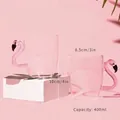 Detailed view of 400ml flamingo-shaped handle glass mug with size annotations - 400ml / Flamingo Style B With Handle