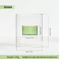 Moderner grüner Glas Windlicht Kerzenhalter mit Maßen für die Wohndekoration - Grün