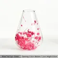 Taza Mate de vidrio borosilicato de doble pared con flores rosas secas - Taza Individual / Rosa