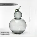 Elegante tarro de almacenamiento de vidrio gris transparente en forma de calabaza con tapa - Gris Transparente