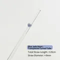 Umweltfreundlicher, wiederverwendbarer gebogener Glasstrohhalm mit blauem Herz, 20cm - Gebogenes Rohr / Blue Jade Heart