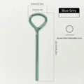 Blaugrauer herzförmiger Glasstrohhalm, wiederverwendbar, Anti-Lippenfalten, 23,7 cm lang - Herz Anti-Lippenfalten Strohhalm / 1 STK / Blaugrau