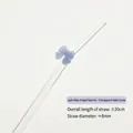 Pajita de vidrio curva transparente con un lazo decorativo a rayas de color azul jade - Estilo Curvada con Lazo de Rayas Azul Jade / 8x200mm / Azul