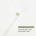 Pajita de vidrio curva con lazo de jade verde, 20 cm de largo, 8 mm de diámetro - Estilo Curvada con Lazo de Rayas Verde Jade / 8x200mm / Verde
